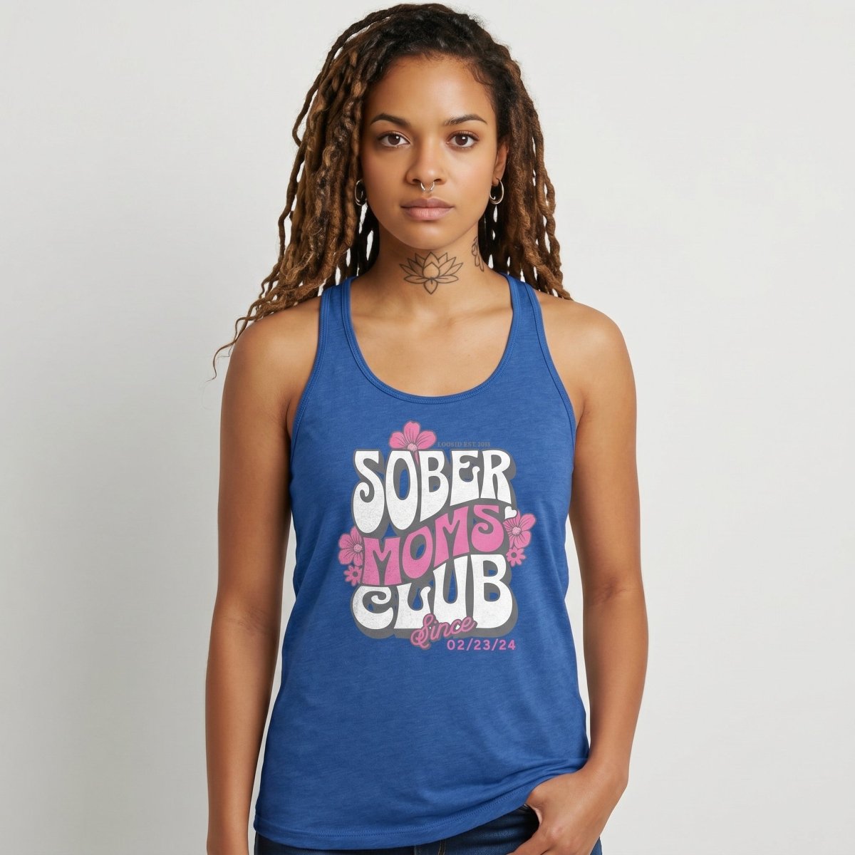 Sober Moms Sober Tank Top flat lay styled image (view 13)