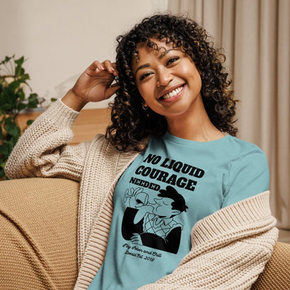 No Liquid Courage Sober Sober T Shirt flat lay styled image (view 3)