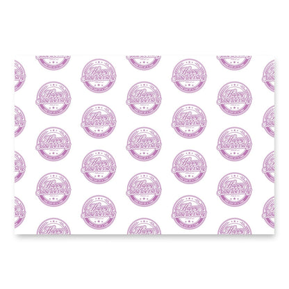 Pink Happy Soberversary Shield Wrapping Paper Sobriety Gift close-up view (view 2)
