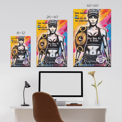 Sober Champ Women Sobriety Art side view (view 6)